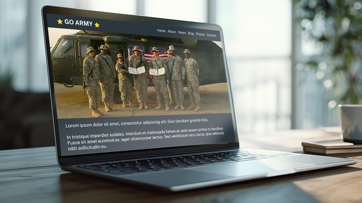 Veteran Marketers Laptop Website Mockup Showcase